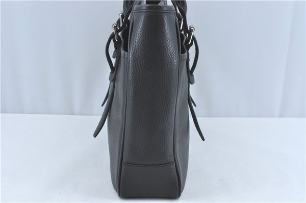 Authentic BURBERRY Vintage Shoulder Tote Bag Leather Black J1805