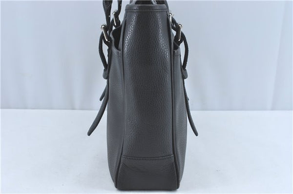 Authentic BURBERRY Vintage Shoulder Tote Bag Leather Black J1805