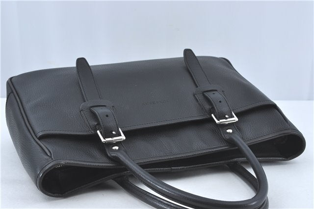 Authentic BURBERRY Vintage Shoulder Tote Bag Leather Black J1805