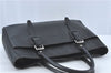 Authentic BURBERRY Vintage Shoulder Tote Bag Leather Black J1805