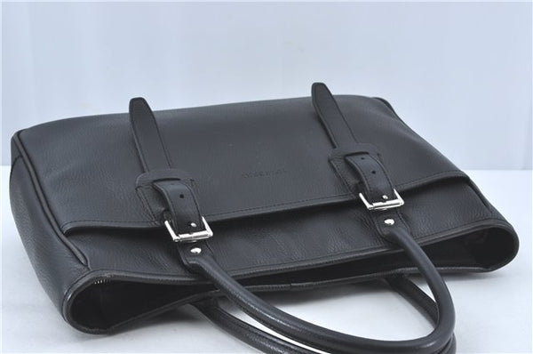Authentic BURBERRY Vintage Shoulder Tote Bag Leather Black J1805