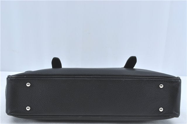 Authentic BURBERRY Vintage Shoulder Tote Bag Leather Black J1805