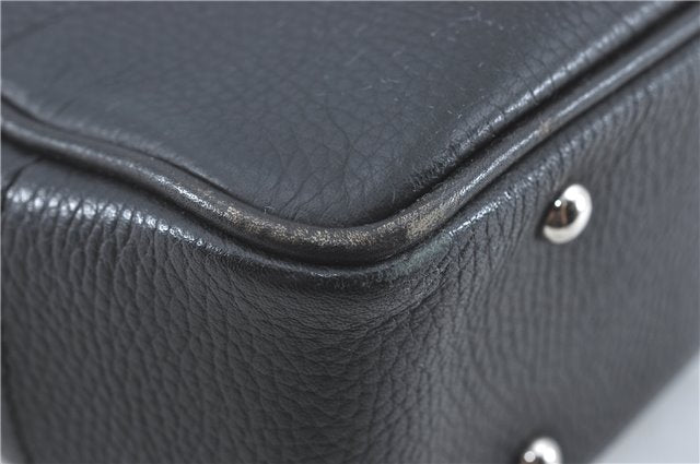 Authentic BURBERRY Vintage Shoulder Tote Bag Leather Black J1805