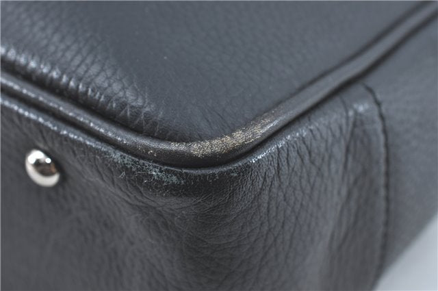 Authentic BURBERRY Vintage Shoulder Tote Bag Leather Black J1805