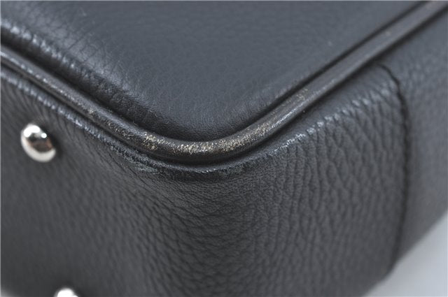 Authentic BURBERRY Vintage Shoulder Tote Bag Leather Black J1805