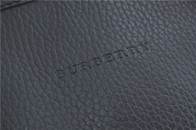 Authentic BURBERRY Vintage Shoulder Tote Bag Leather Black J1805