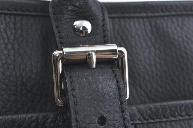 Authentic BURBERRY Vintage Shoulder Tote Bag Leather Black J1805