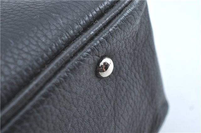 Authentic BURBERRY Vintage Shoulder Tote Bag Leather Black J1805
