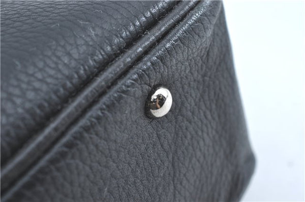 Authentic BURBERRY Vintage Shoulder Tote Bag Leather Black J1805