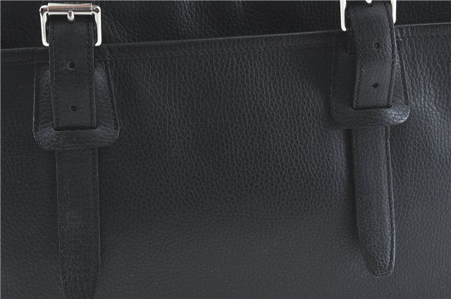 Authentic BURBERRY Vintage Shoulder Tote Bag Leather Black J1805
