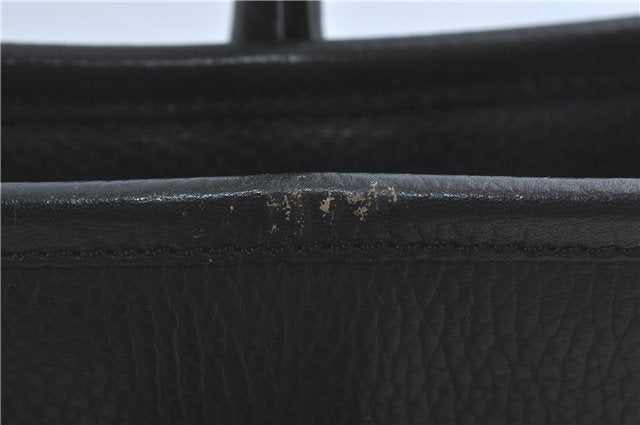 Authentic BURBERRY Vintage Shoulder Tote Bag Leather Black J1805