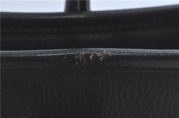 Authentic BURBERRY Vintage Shoulder Tote Bag Leather Black J1805