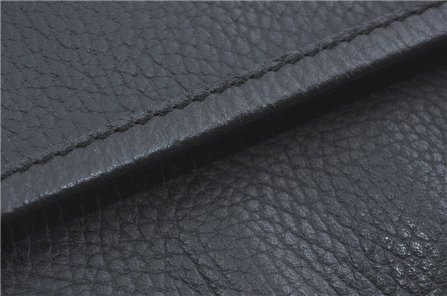 Authentic BURBERRY Vintage Shoulder Tote Bag Leather Black J1805