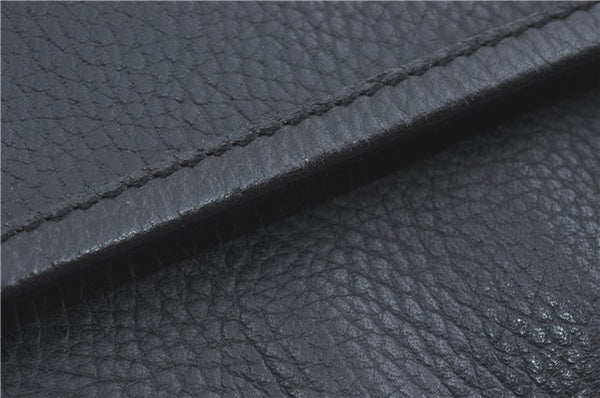 Authentic BURBERRY Vintage Shoulder Tote Bag Leather Black J1805