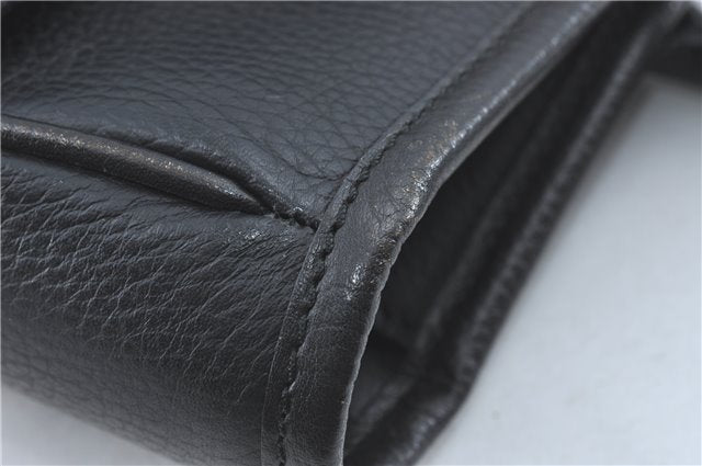 Authentic BURBERRY Vintage Shoulder Tote Bag Leather Black J1805