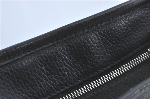 Authentic BURBERRY Vintage Shoulder Tote Bag Leather Black J1805