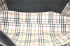 Authentic BURBERRY Vintage Shoulder Tote Bag Leather Black J1805