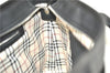 Authentic BURBERRY Vintage Shoulder Tote Bag Leather Black J1805