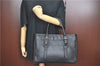 Authentic BURBERRY Vintage Shoulder Tote Bag Leather Black J1805