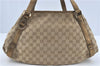 Authentic GUCCI Abbey Shoulder Tote Bag GG Canvas Leather 130736 Beige J1808