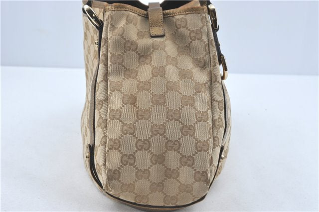 Authentic GUCCI Abbey Shoulder Tote Bag GG Canvas Leather 130736 Beige J1808