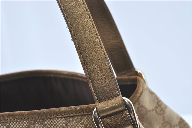 Authentic GUCCI Abbey Shoulder Tote Bag GG Canvas Leather 130736 Beige J1808