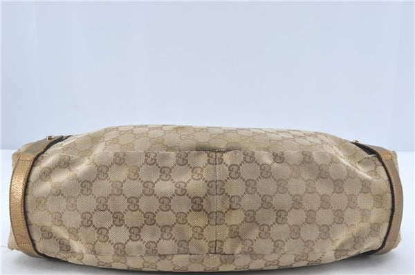 Authentic GUCCI Abbey Shoulder Tote Bag GG Canvas Leather 130736 Beige J1808