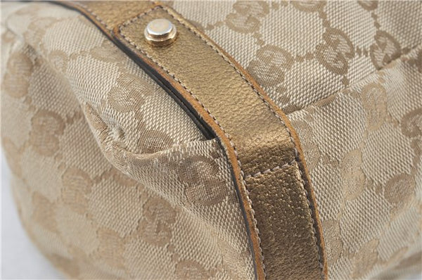 Authentic GUCCI Abbey Shoulder Tote Bag GG Canvas Leather 130736 Beige J1808