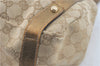 Authentic GUCCI Abbey Shoulder Tote Bag GG Canvas Leather 130736 Beige J1808