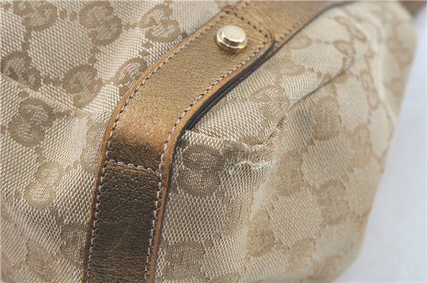 Authentic GUCCI Abbey Shoulder Tote Bag GG Canvas Leather 130736 Beige J1808