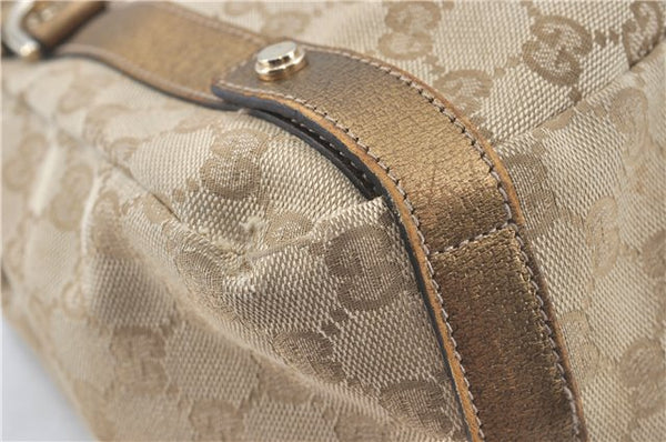Authentic GUCCI Abbey Shoulder Tote Bag GG Canvas Leather 130736 Beige J1808