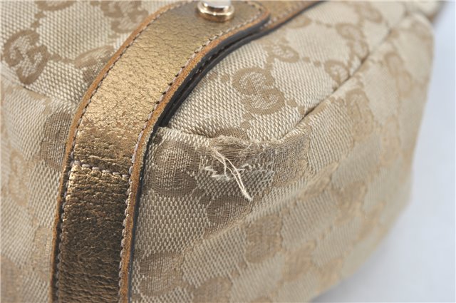 Authentic GUCCI Abbey Shoulder Tote Bag GG Canvas Leather 130736 Beige J1808