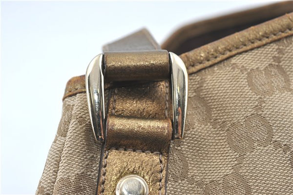 Authentic GUCCI Abbey Shoulder Tote Bag GG Canvas Leather 130736 Beige J1808