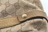 Authentic GUCCI Abbey Shoulder Tote Bag GG Canvas Leather 130736 Beige J1808