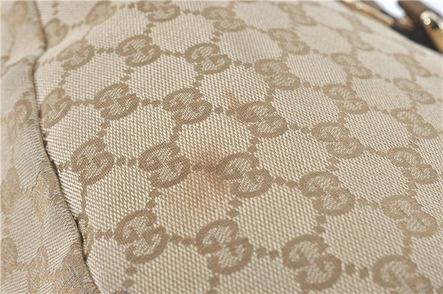 Authentic GUCCI Abbey Shoulder Tote Bag GG Canvas Leather 130736 Beige J1808