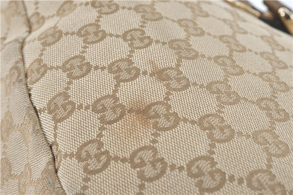 Authentic GUCCI Abbey Shoulder Tote Bag GG Canvas Leather 130736 Beige J1808