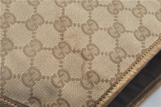 Authentic GUCCI Abbey Shoulder Tote Bag GG Canvas Leather 130736 Beige J1808
