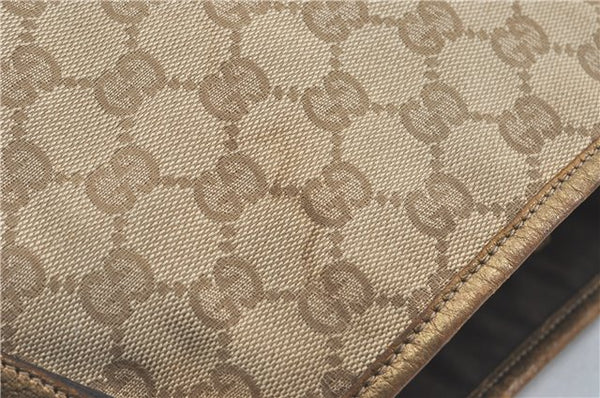 Authentic GUCCI Abbey Shoulder Tote Bag GG Canvas Leather 130736 Beige J1808