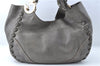 Authentic GUCCI Shoulder Tote Bag Purse Leather 218782 Gray J1810