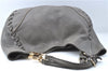 Authentic GUCCI Shoulder Tote Bag Purse Leather 218782 Gray J1810