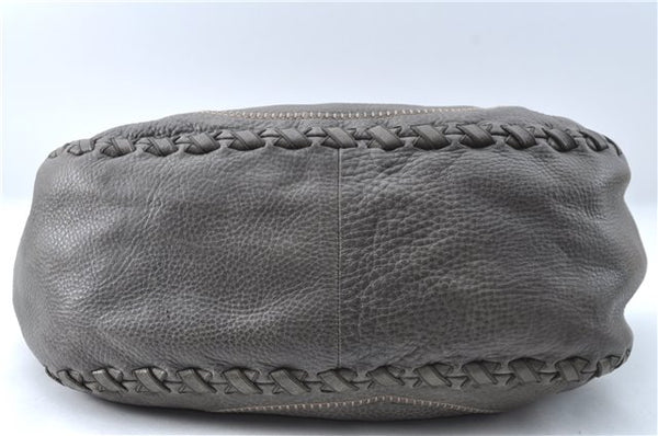 Authentic GUCCI Shoulder Tote Bag Purse Leather 218782 Gray J1810