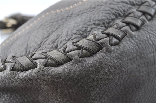 Authentic GUCCI Shoulder Tote Bag Purse Leather 218782 Gray J1810