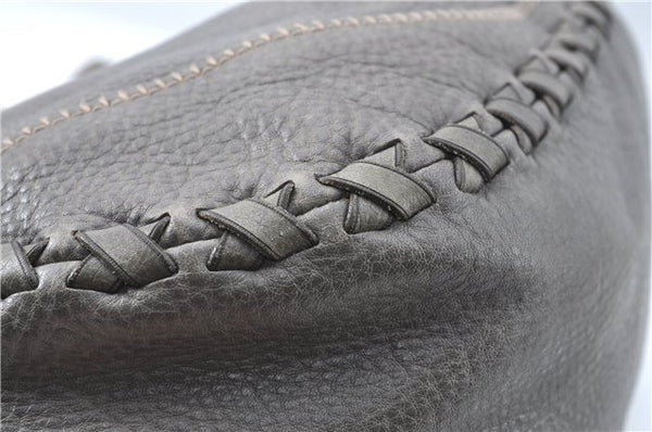 Authentic GUCCI Shoulder Tote Bag Purse Leather 218782 Gray J1810