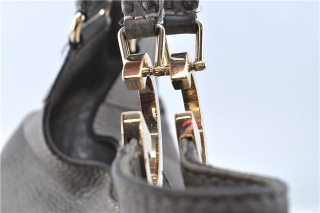 Authentic GUCCI Shoulder Tote Bag Purse Leather 218782 Gray J1810