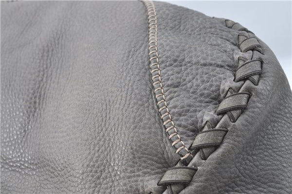 Authentic GUCCI Shoulder Tote Bag Purse Leather 218782 Gray J1810