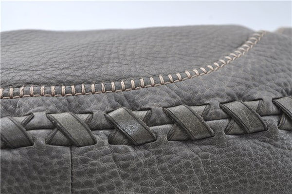 Authentic GUCCI Shoulder Tote Bag Purse Leather 218782 Gray J1810