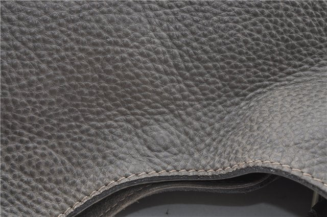 Authentic GUCCI Shoulder Tote Bag Purse Leather 218782 Gray J1810