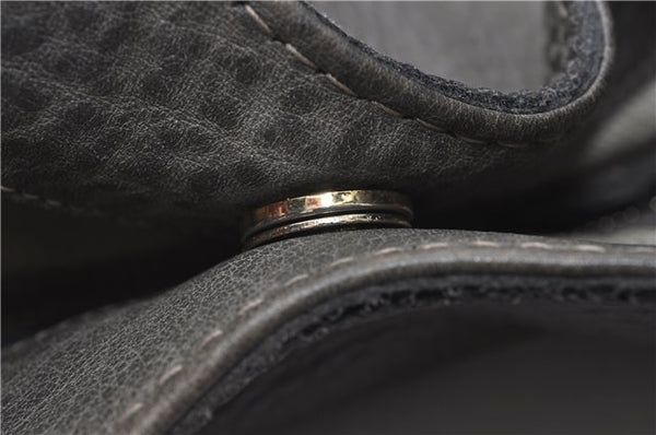 Authentic GUCCI Shoulder Tote Bag Purse Leather 218782 Gray J1810