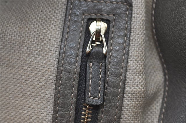 Authentic GUCCI Shoulder Tote Bag Purse Leather 218782 Gray J1810