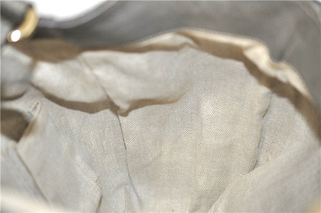 Authentic GUCCI Shoulder Tote Bag Purse Leather 218782 Gray J1810